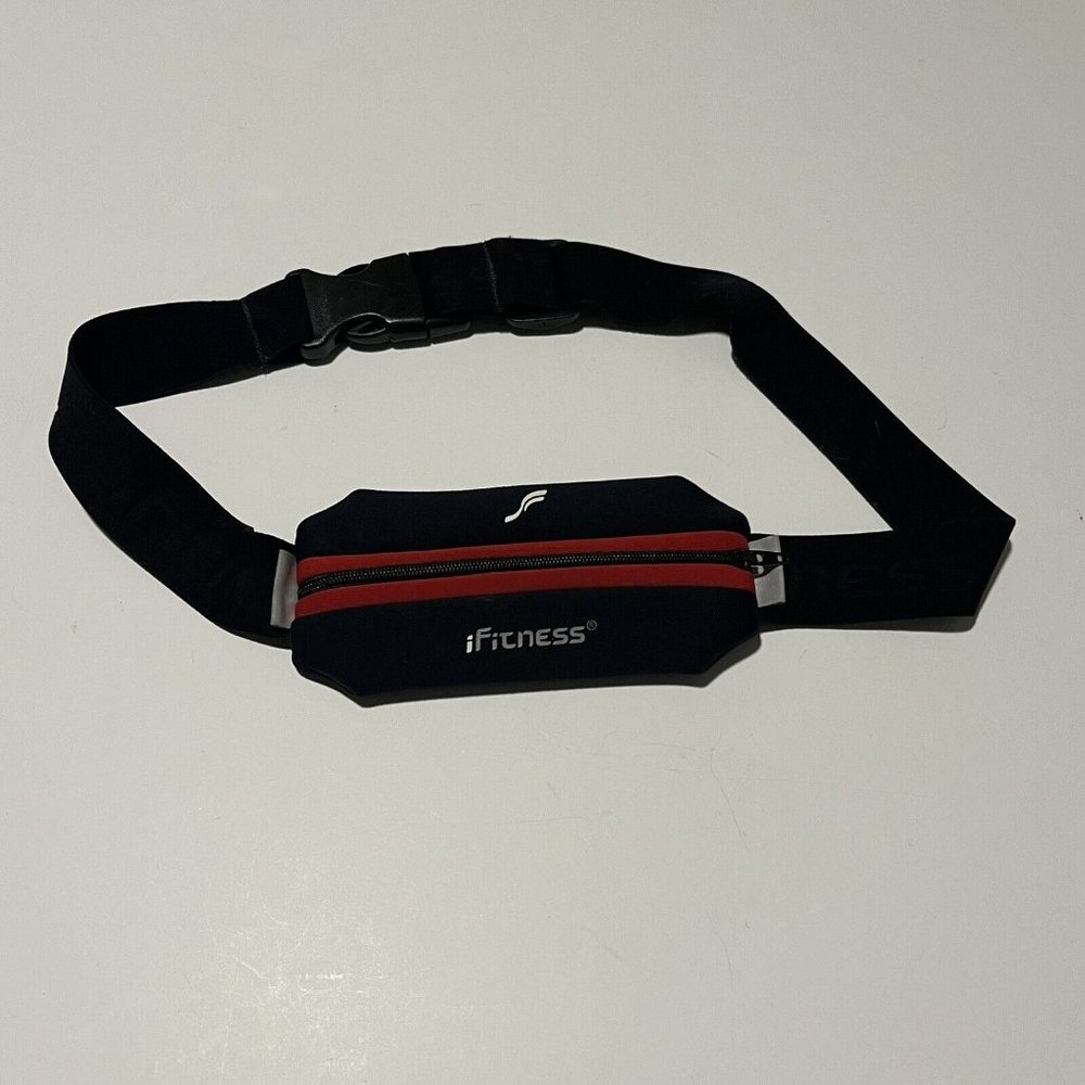 iFitness Slim Running Jogging Stretchy Fanny Pack Pouch Marathon Red Stripe